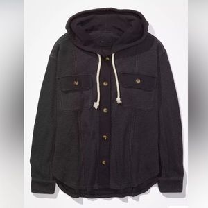 AE Hooded Waffle Shacket